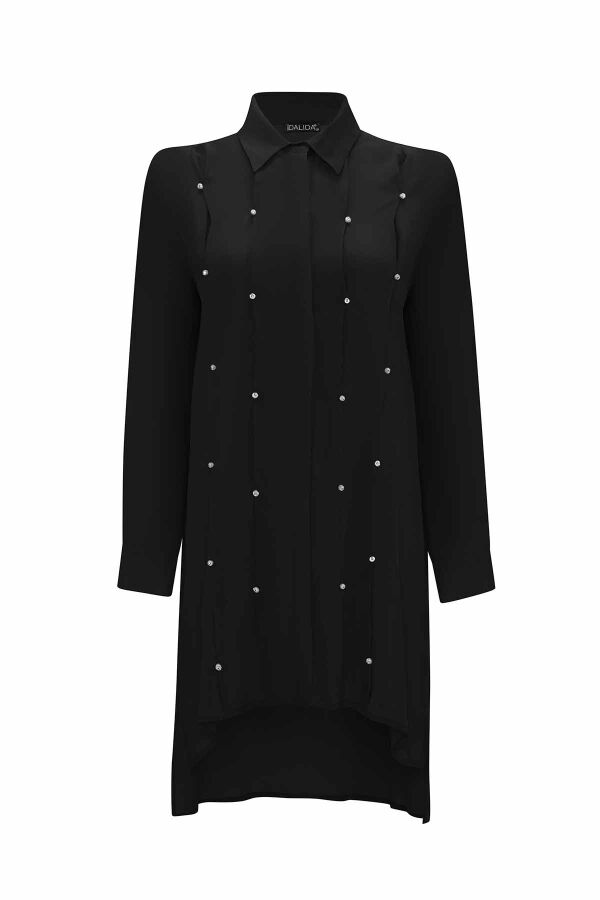 Stone Detailed Cupro Shirt - 6