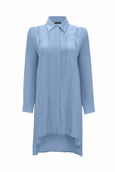 Stone Detailed Cupro Shirt - 9