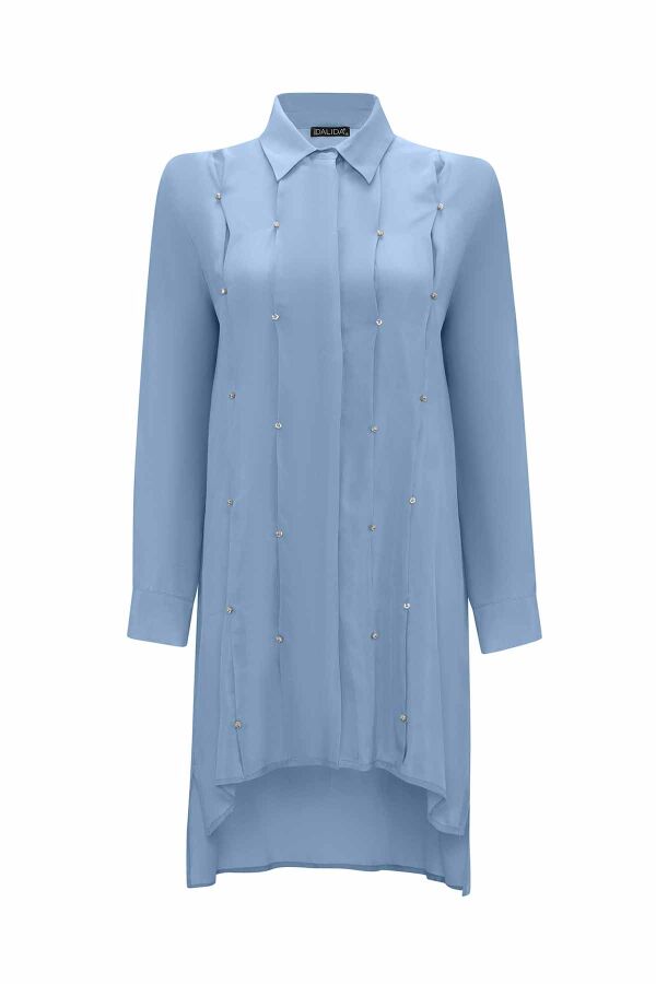 Stone Detailed Cupro Shirt - 9