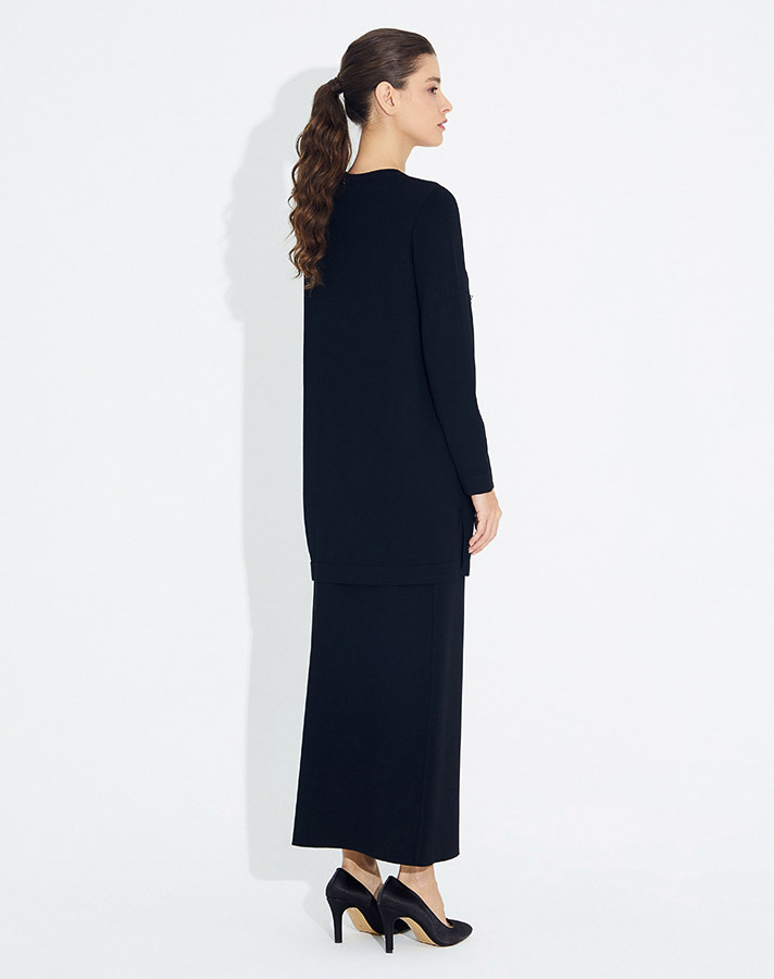 T23Y-6023 Knitwear Tunic with Stone Detail on the Front - 9