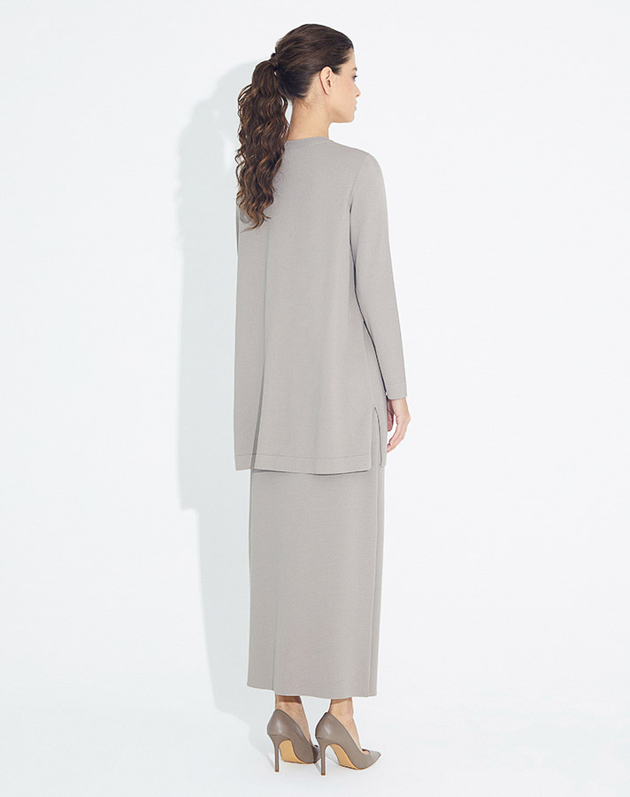 T23Y-6023 Knitwear Tunic with Stone Detail on the Front - 4