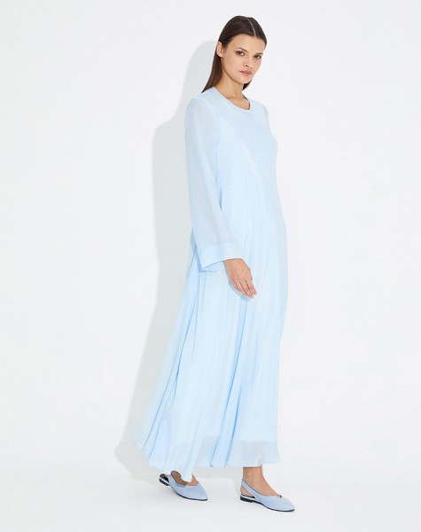 T23Y-4033 Straight Cut Basic Cupra Dress - 1