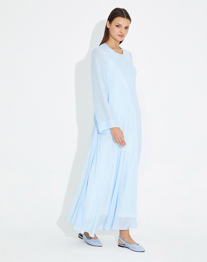 T23Y-4033 Straight Cut Basic Cupra Dress - 1