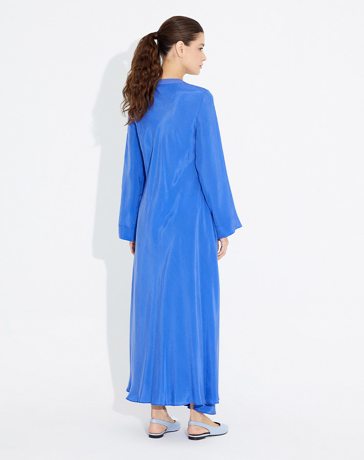 T23Y-4033 Straight Cut Basic Cupra Dress - 6
