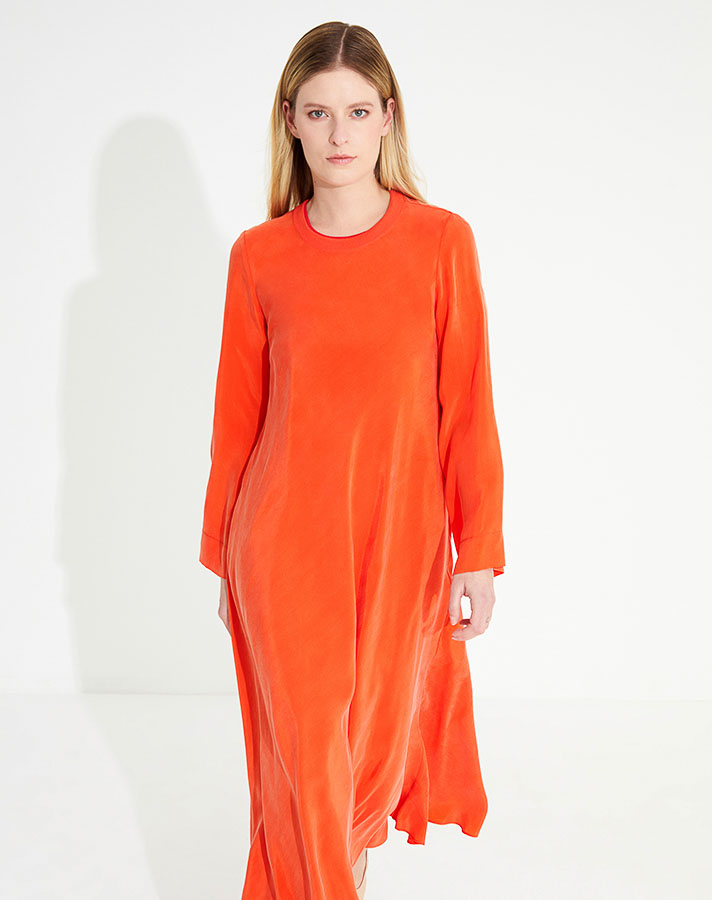 T23Y-4033 Straight Cut Basic Cupra Dress - 9