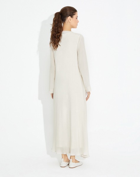 T23Y-4033 Straight Cut Basic Cupra Dress - 12