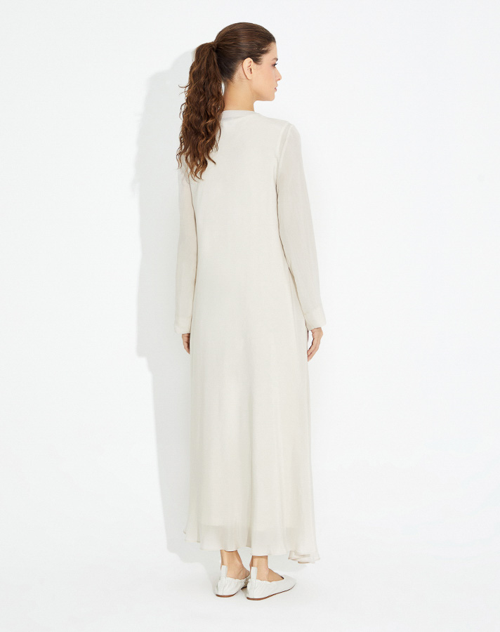 T23Y-4033 Straight Cut Basic Cupra Dress - 12