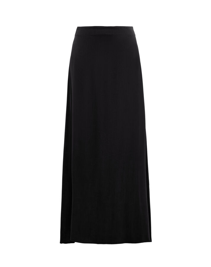 Straight Cut Cupro Skirt Black - 2