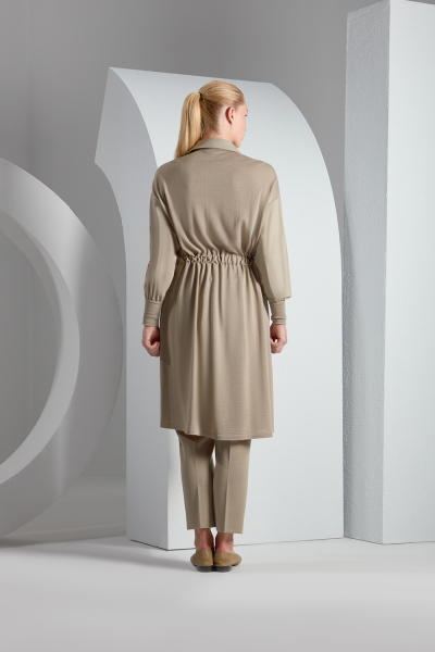 T23K-3003 Triko Detaylı Uzun Gömlek DERMA-MOLDY GREEN - 2