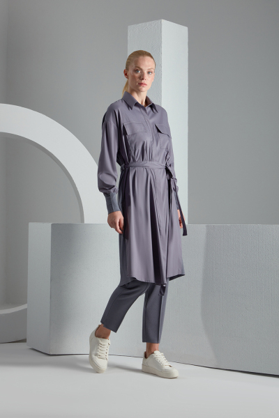 T23K-3003 Triko Detaylı Uzun Gömlek PILA-BULLET 