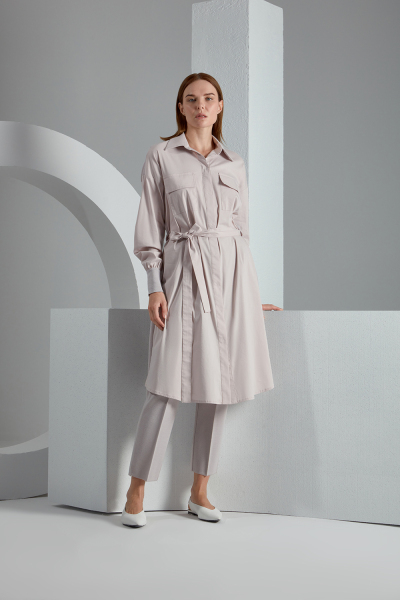 T23K-3003 Triko Detaylı Uzun Gömlek SFERA-STONE - 1