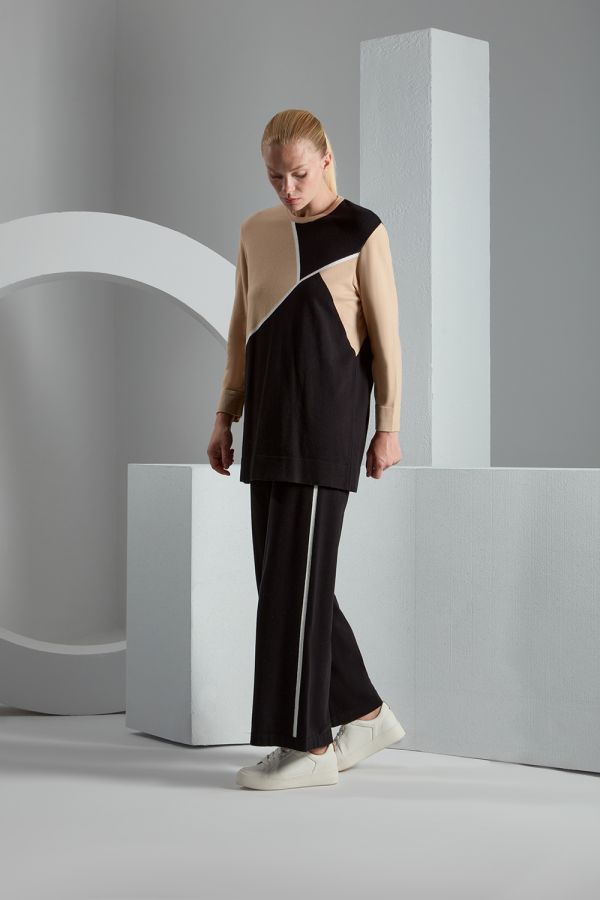 T23K-6005 Geometrik Desenli Touch Me Tunik - 4
