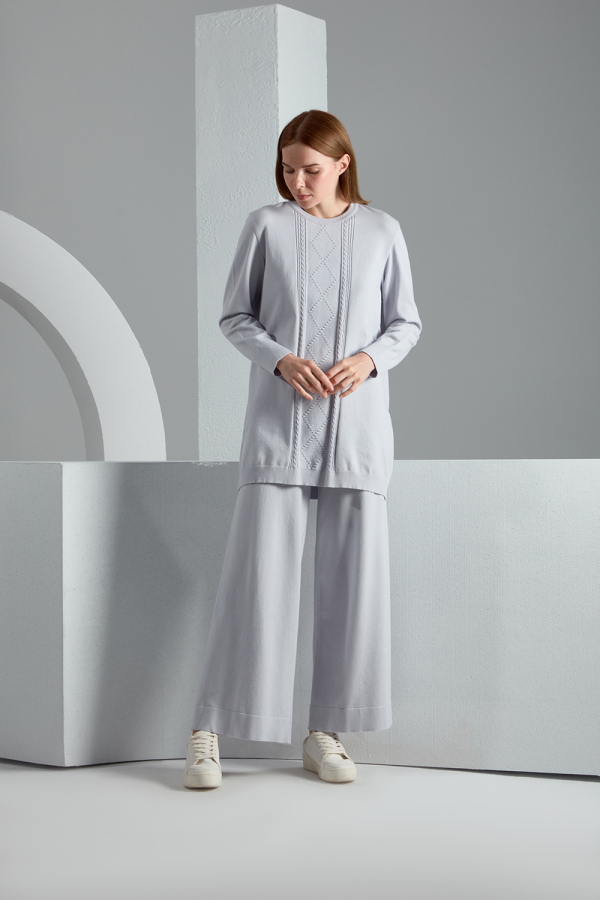 T23K-6006 Saç Örgü Detaylı Touch Me Tunik - 3