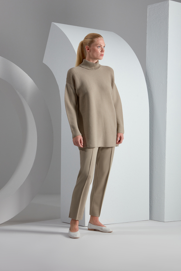T23K-6007 Fitilli Triko Tunik - 9