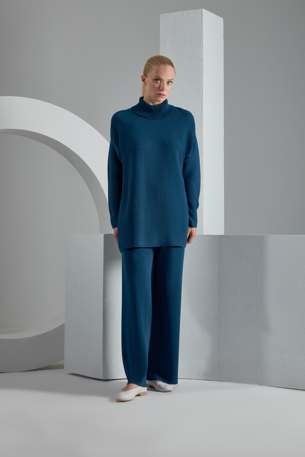 T23K-6007 Fitilli Triko Tunik - 14