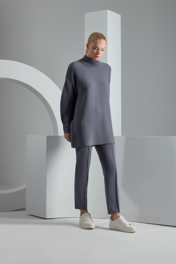 T23K-6007 Fitilli Triko Tunik - 1