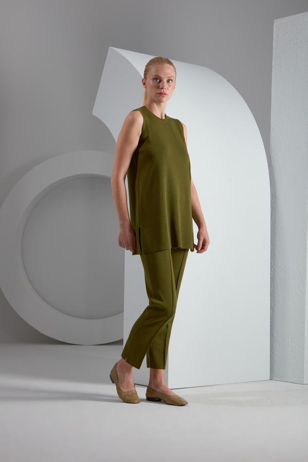 T23K-7000 Dar Paça Triko Pantolon - 1