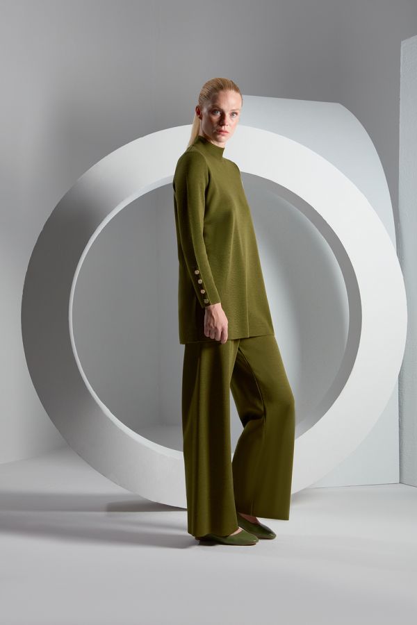 T23K-7001 Wide Leg Knitwear Trousers - 3