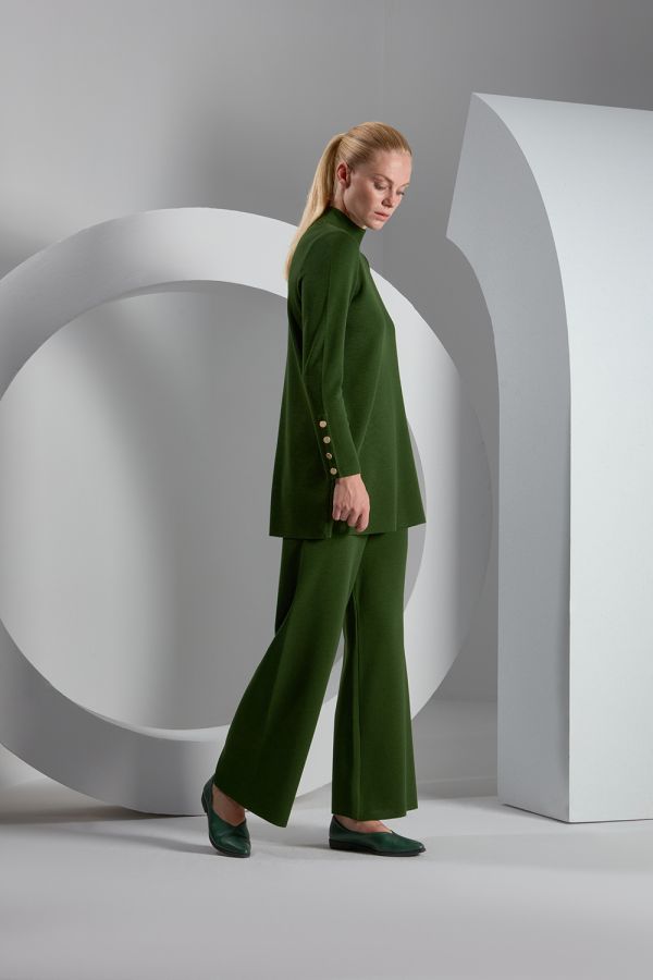 T23K-7001 Wide Leg Knitwear Trousers - 4