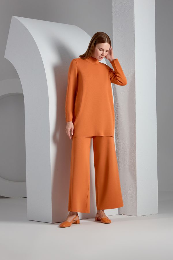 T23K-7001 Wide Leg Knitwear Trousers - 5