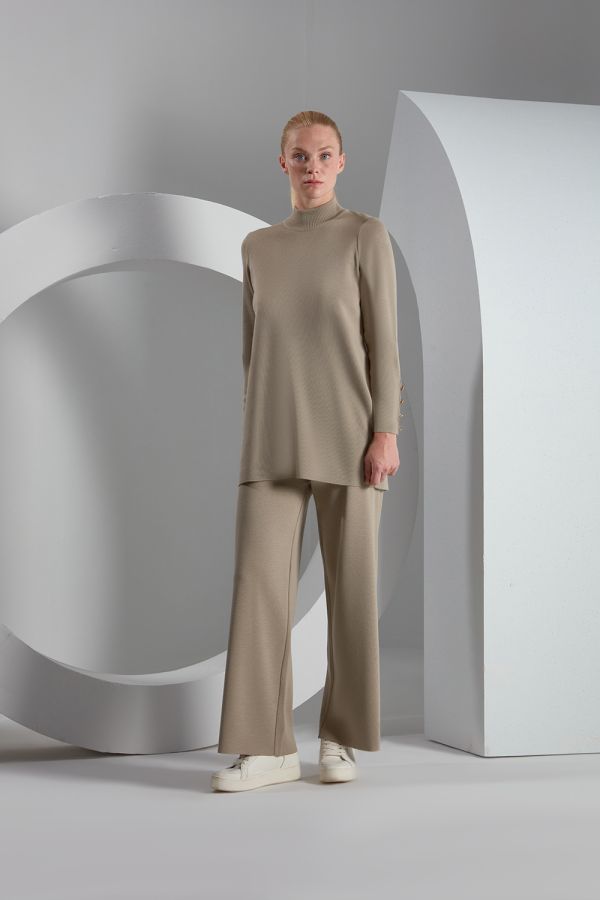 T23K-7001 Wide Leg Knitwear Trousers - 6