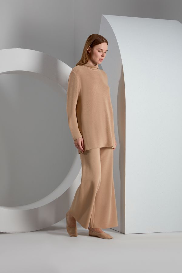 T23K-7001 Wide Leg Knitwear Trousers - 7