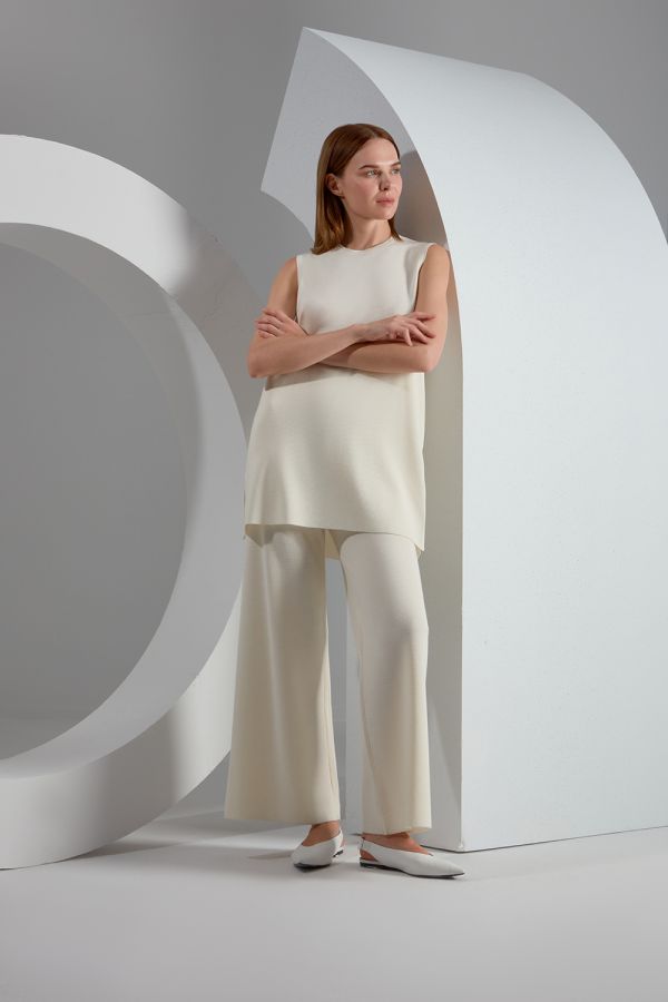 T23K-7001 Wide Leg Knitwear Trousers - 8