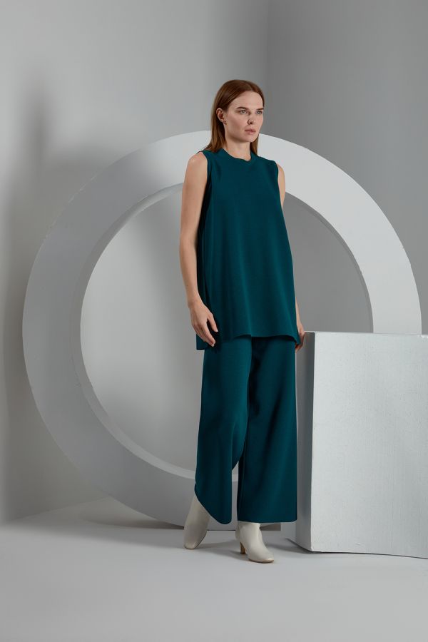 T23K-7001 Wide Leg Knitwear Trousers - 11