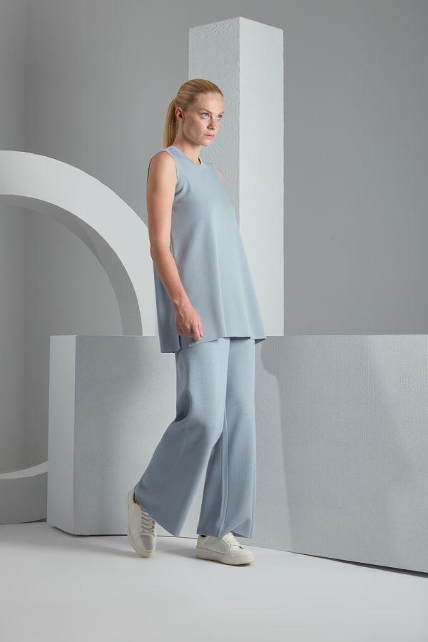 T23K-7001 Wide Leg Knitwear Trousers - 12