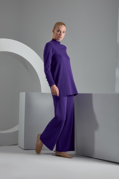T23K-7001 Wide Leg Knitwear Trousers - 14