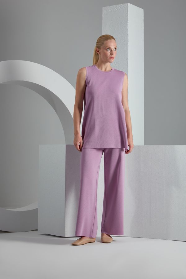 T23K-7001 Wide Leg Knitwear Trousers - 15