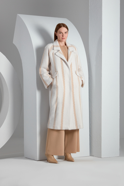 T23K-8003 Kürk Yaka Yumoş Manto ECRU / DIDO-BEİGE - 1