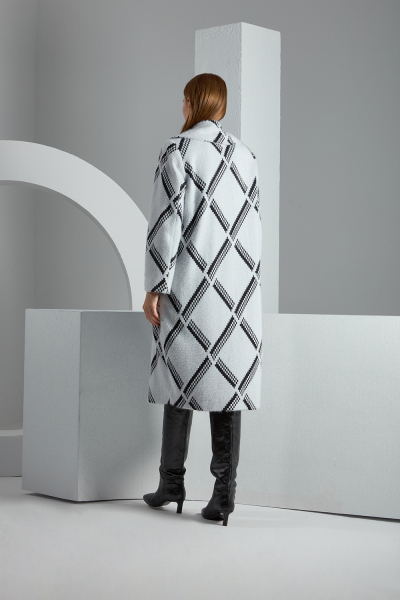 T23K-8004 Baklava Dilimli Uzun Yumoş Manto BLACK - 3