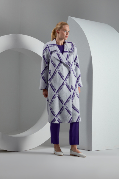 T23K-8004 Baklava Dilimli Uzun Yumoş Manto PILA-BULLET - MISS DALIDA