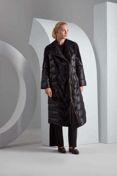 T23K-8017 Yumoş İp Detaylı Şişme Mont LACİVERT - 1