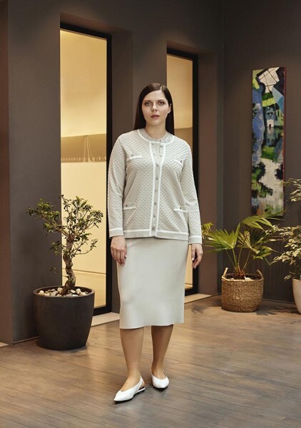 Düz Kesim Kalem Etek Gri -Elegant - 1