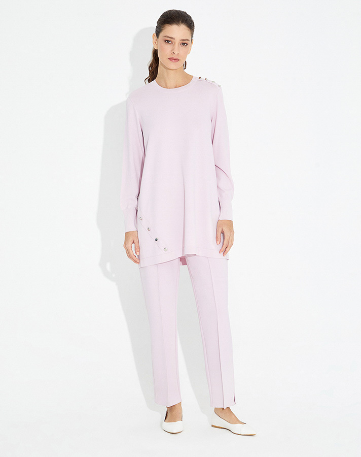 T23Y-6001 Düğme Aksesurarlı Basic Tunik - 3