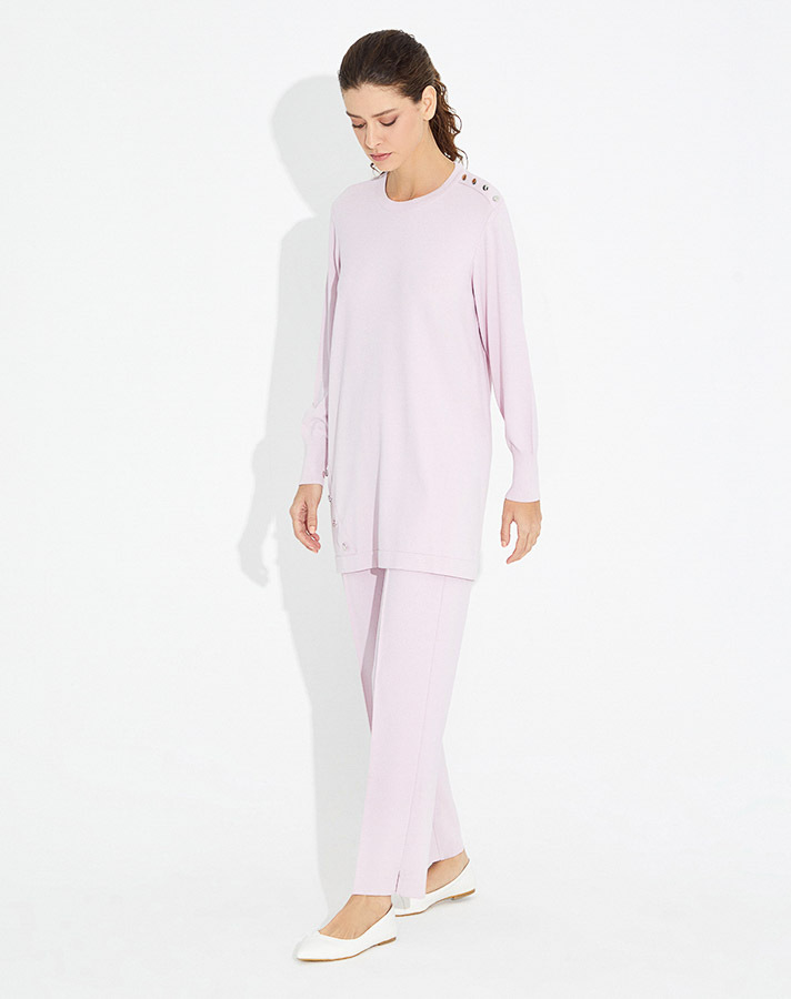 T23Y-6001 Düğme Aksesurarlı Basic Tunik - 4