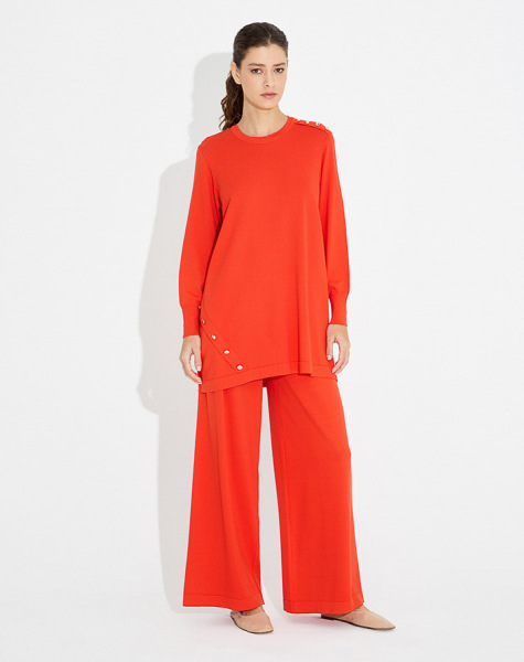 T23Y-6001 Düğme Aksesurarlı Basic Tunik - 5