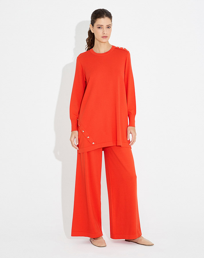 T23Y-6001 Düğme Aksesurarlı Basic Tunik - 5