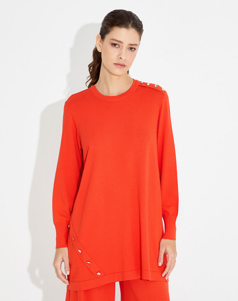 T23Y-6001 Düğme Aksesurarlı Basic Tunik - 6