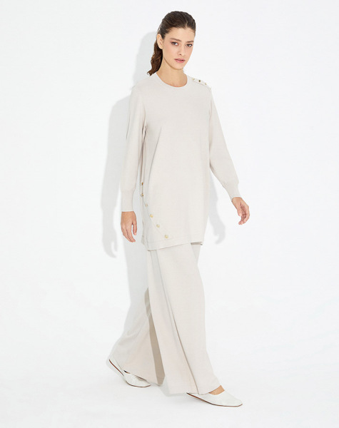 T23Y-6001 Düğme Aksesurarlı Basic Tunik - 9