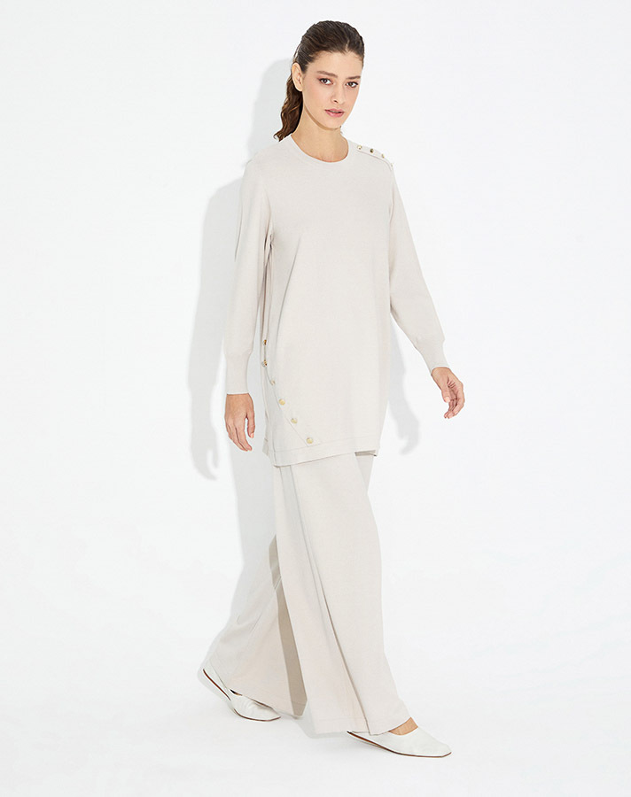 T23Y-6001 Düğme Aksesurarlı Basic Tunik - 9