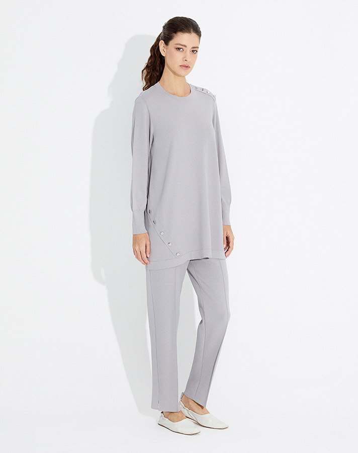 T23Y-6001 Düğme Aksesurarlı Basic Tunik - 13