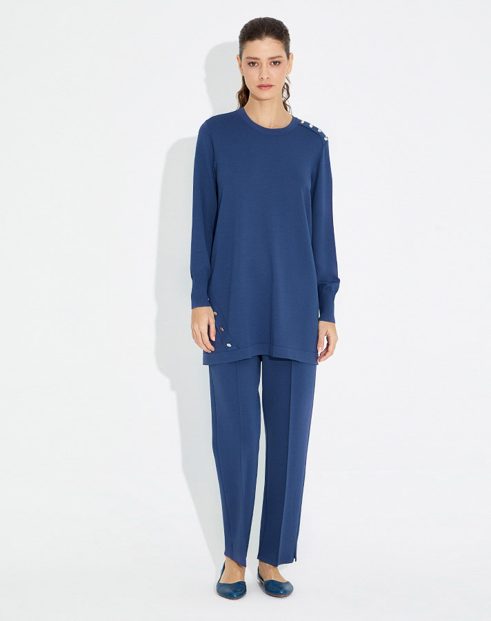 T23Y-6001 Düğme Aksesurarlı Basic Tunik - 20