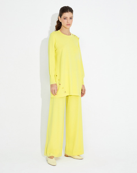 T23Y-6001 Düğme Aksesurarlı Basic Tunik - 23