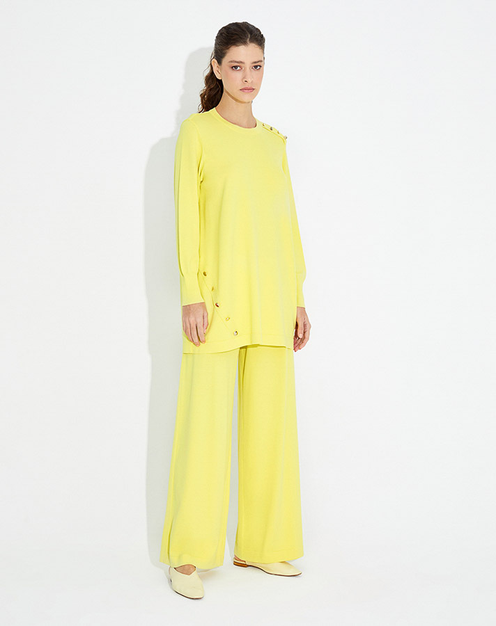 T23Y-6001 Düğme Aksesurarlı Basic Tunik - 23