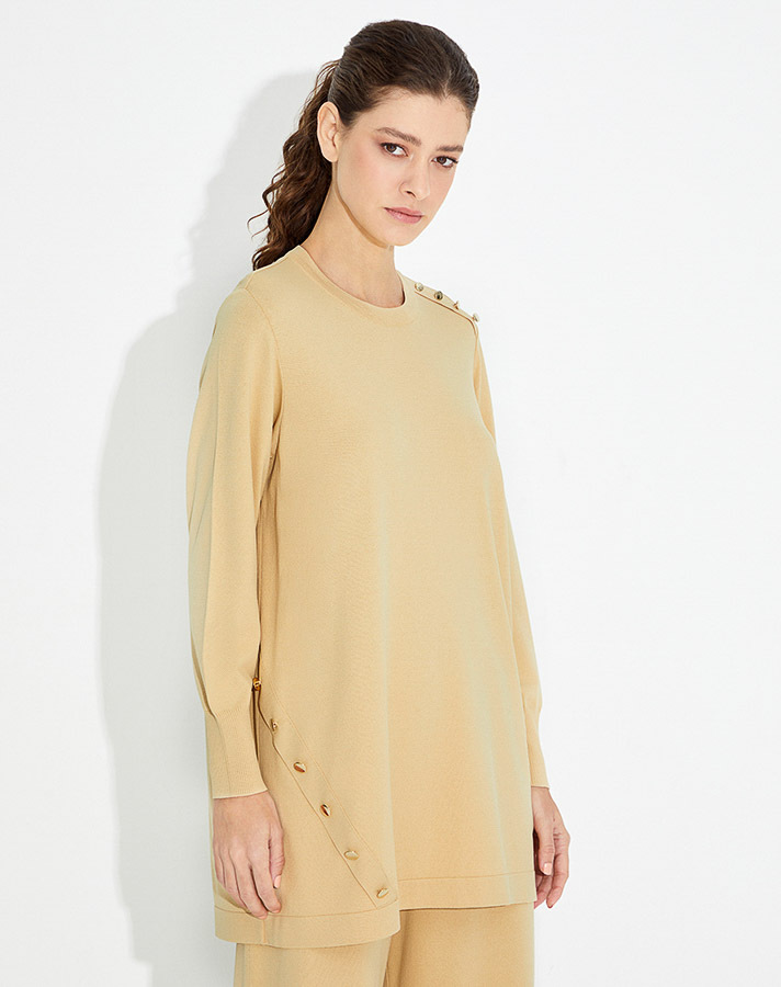 T23Y-6001 Düğme Aksesurarlı Basic Tunik - 26