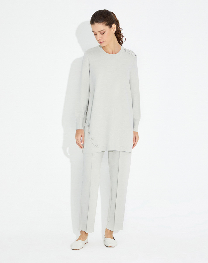 T23Y-6001 Düğme Aksesurarlı Basic Tunik - 28