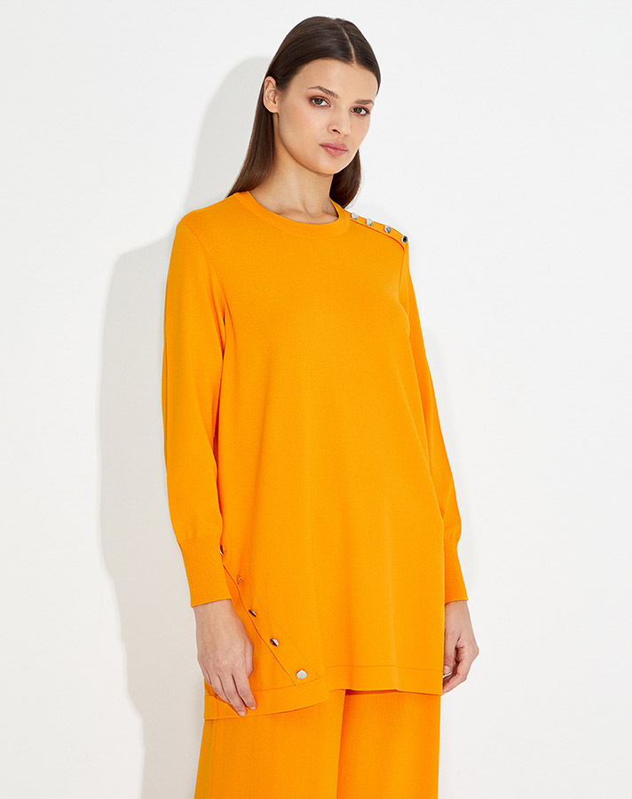 T23Y-6001 Düğme Aksesurarlı Basic Tunik - 30